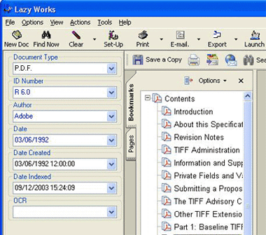 LazyWorks Document management screenshot